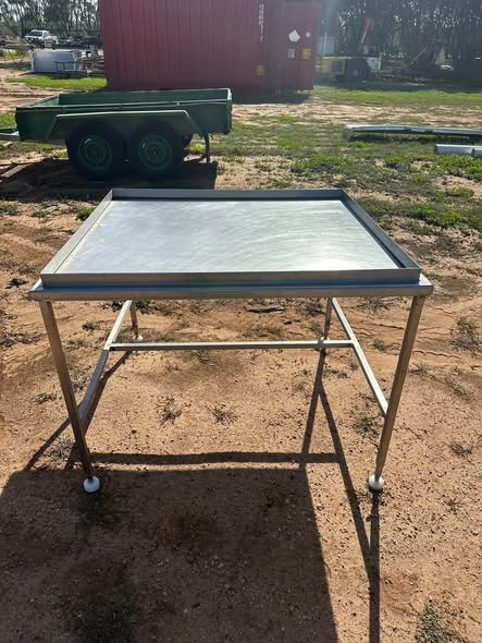 SOLD Stainless Steel Prep Bench with Removable Retaining Frame - Image 2