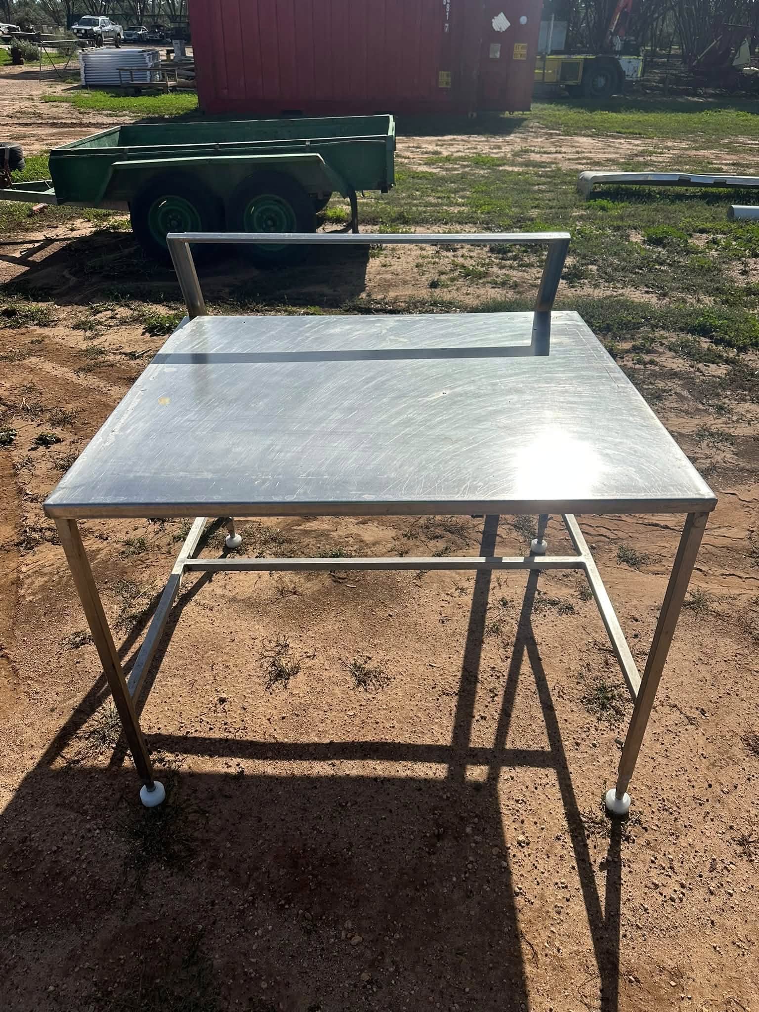 SOLD Stainless Steel Prep Bench with Removable Retaining Frame